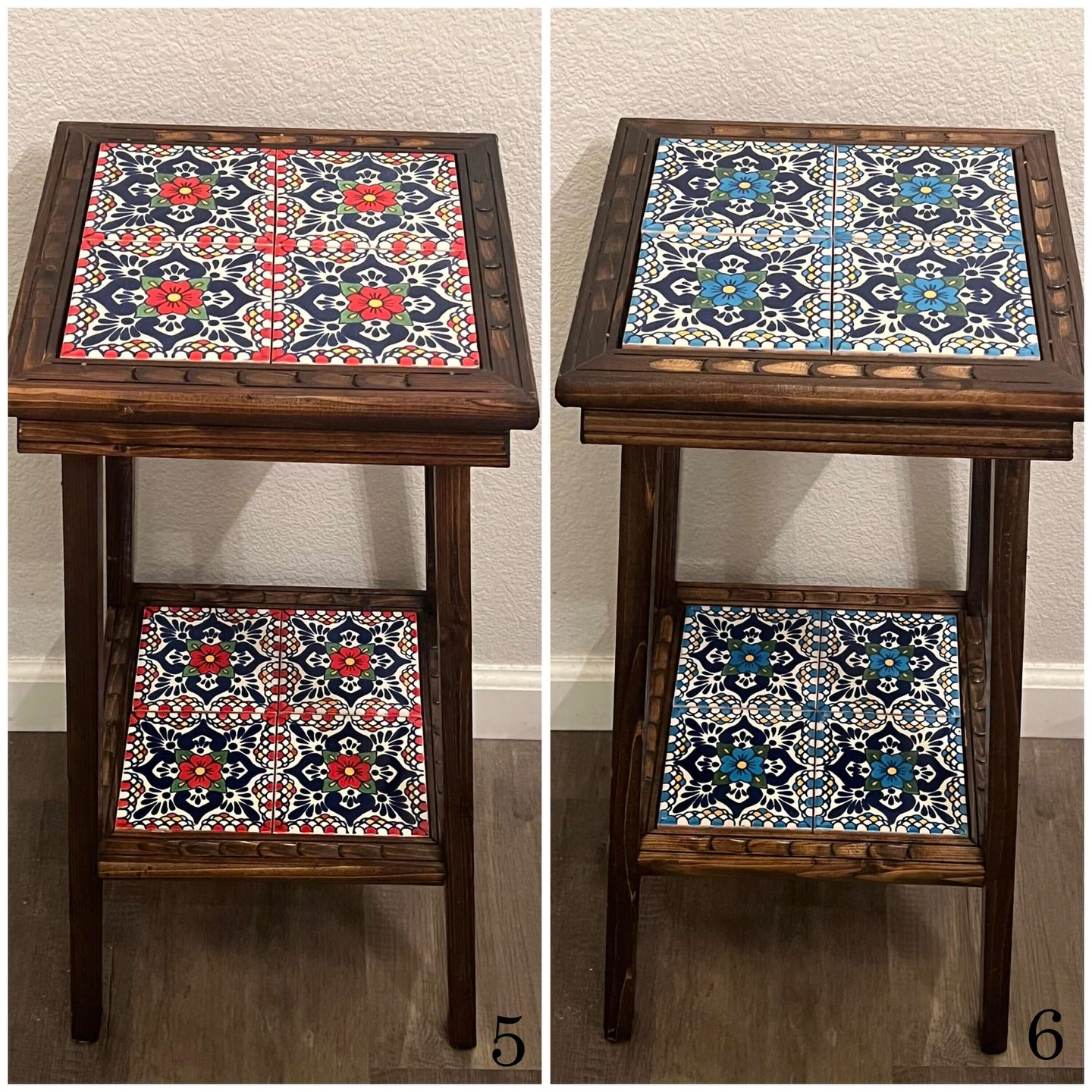 Customizable Mexican End Table | Talavera Style